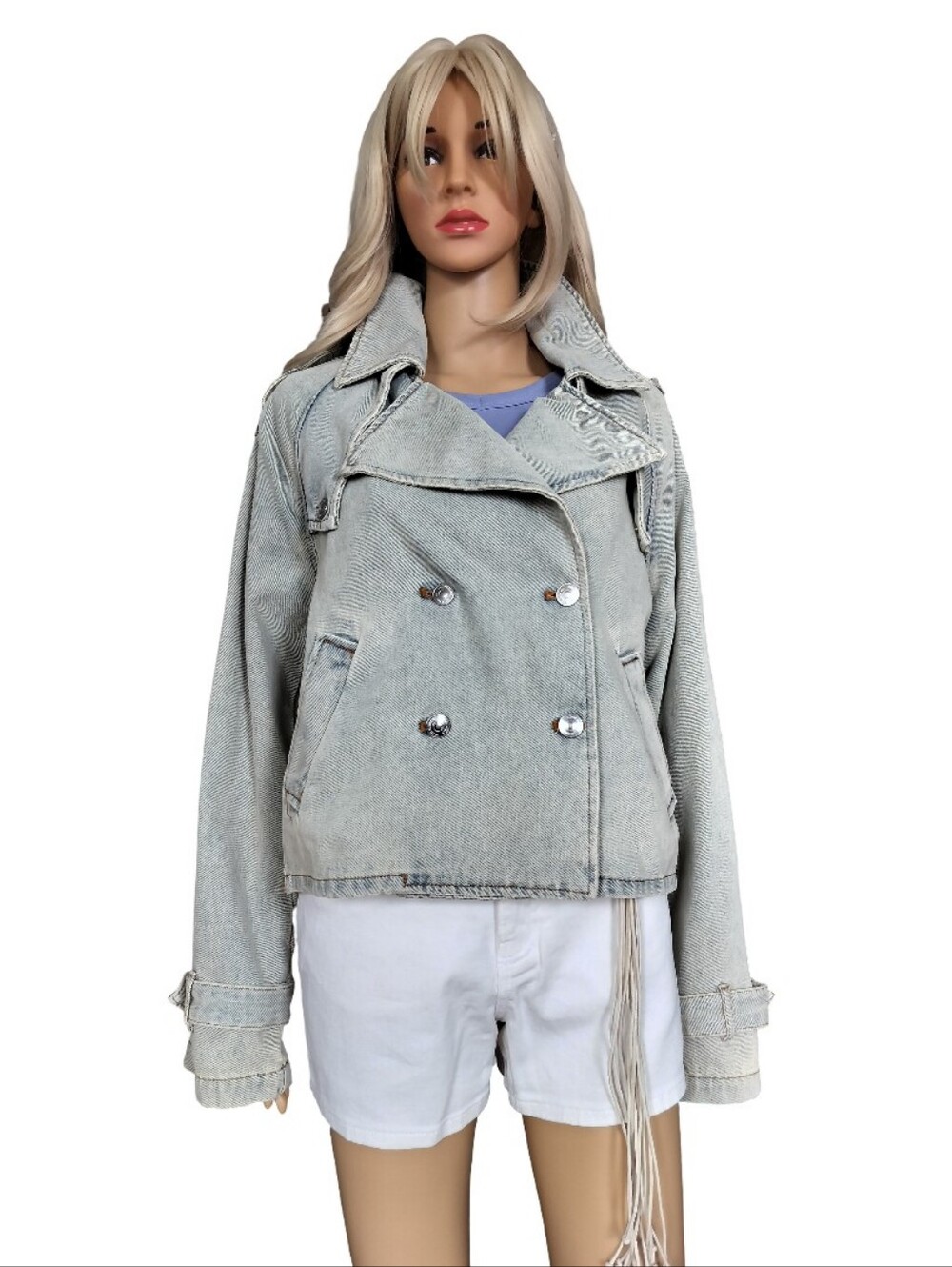Steve Madden Stone Blue Denim Jacket Size M NWT - Picture 5 of 9